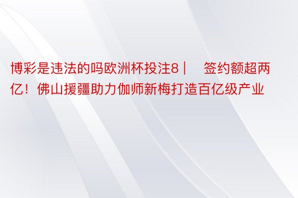 博彩是违法的吗欧洲杯投注8 | ​签约额超两亿！佛山援疆助力伽师新梅打造百亿级产业